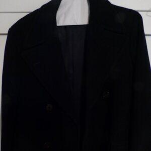 Men's Full Length Wool Coat w/ waist belt